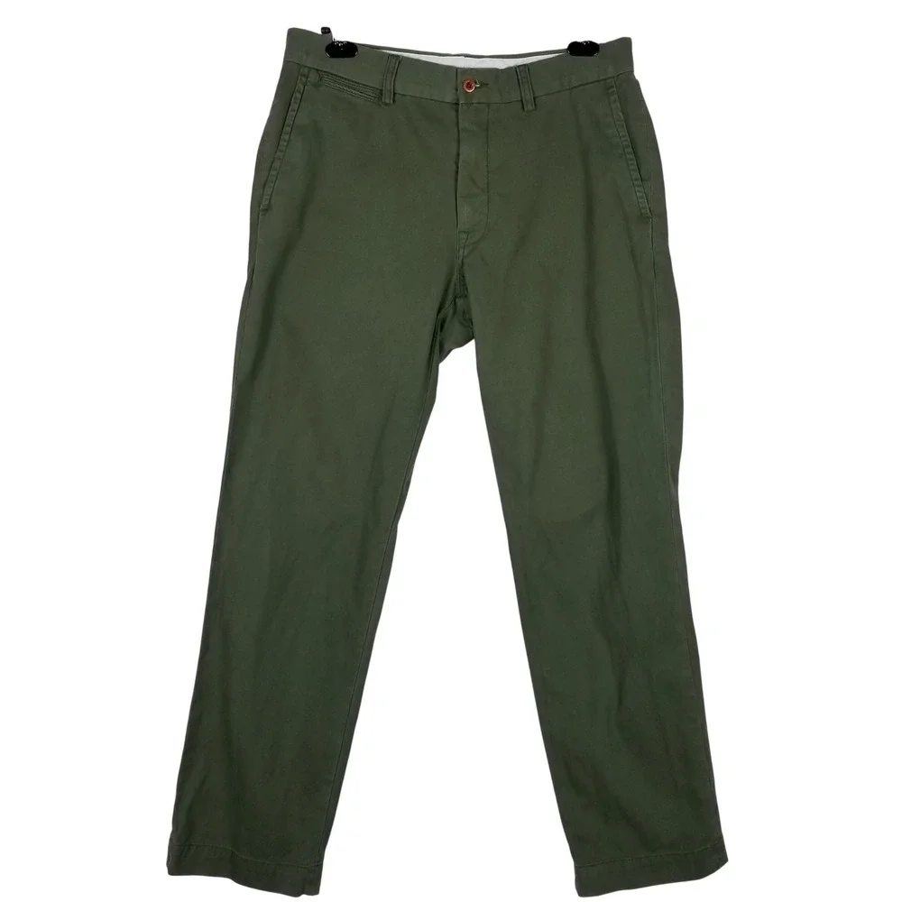 Polo Ralph Lauren Suffield Pant Mens 33 Olive Green Cotton Chino Straight Leg